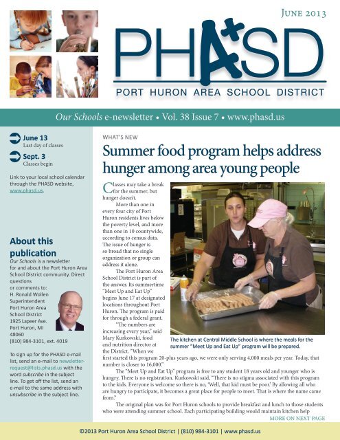 June 2013 - Port Huron Area Schools