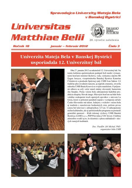 Spravodajca UMB 3/2012 - Univerzita Mateja Bela, BanskÃƒÂ¡ Bystrica