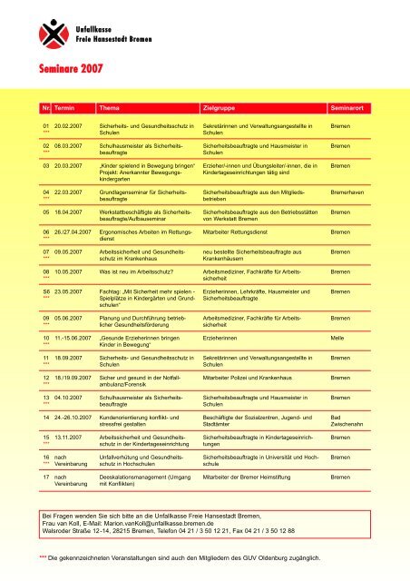 NaSe 01/2007 - Unfallkasse Freie Hansestadt Bremen