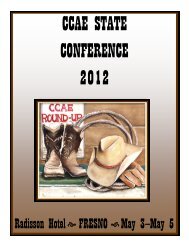 CCAE STATE CONFERENCE 2012 - CCAECalifornia Council for ...
