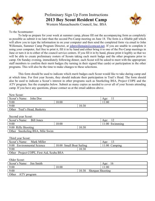 2013 Preliminary Sign-up Form Instructions - Western ...