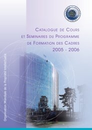 CATALOGUE DE COURS ET SEMINAIRES DU ... - WIPO