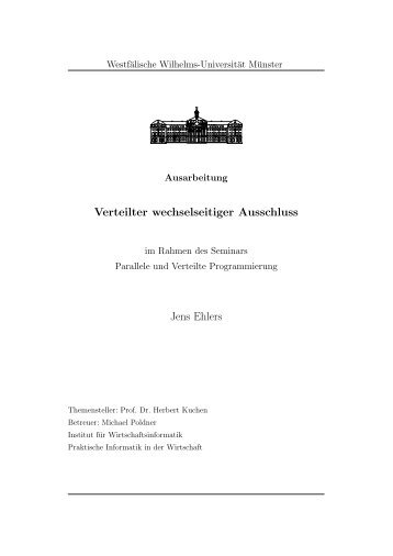 Verteilter wechselseitiger Ausschluss Jens Ehlers - University of ...