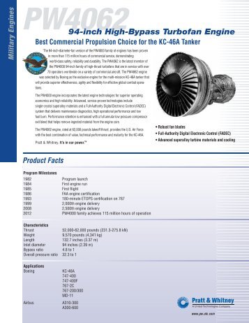 PW4062 94-inch High-Bypass Turbofan Engine ... - Pratt & Whitney