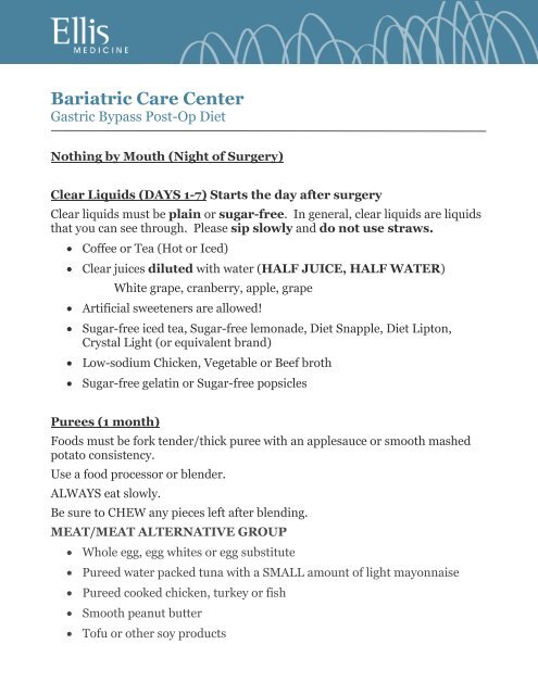 Gastric Bypass PostOp Guidelines