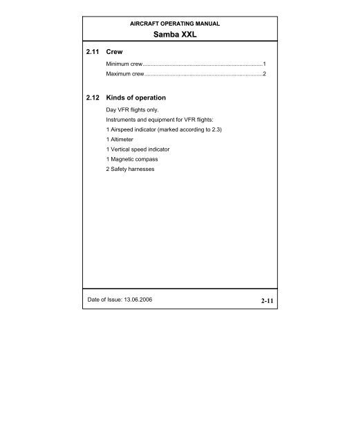 Operators Manual Example AIRCRAFT OPERATING MANUAL