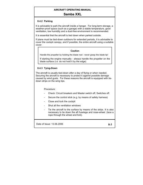 Operators Manual Example AIRCRAFT OPERATING MANUAL