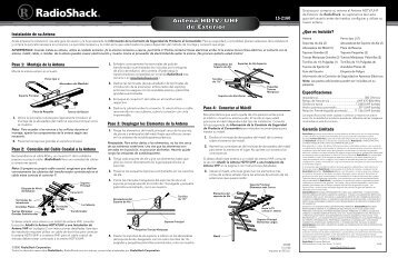 Antena HDTV/UHF de Exterior - Radio Shack