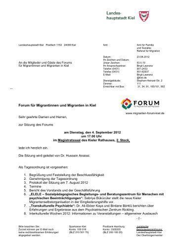 Forum fÃ¼r Migrantinnen und Migranten in Kiel - Migranten-Forum Kiel