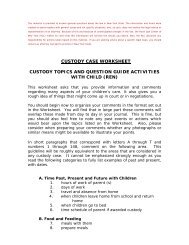 Custody Case Worksheet - Rural Law Center of New York