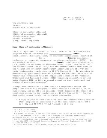 SCHEDULING LETTER REQUESTING AAP AND SUPPORT DATA