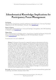 Ethnobotanical Knowledge: Implications for Participatory Forest ...