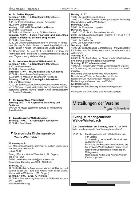 Ausgabe vom 08. Juli 2011 - Horgenzell