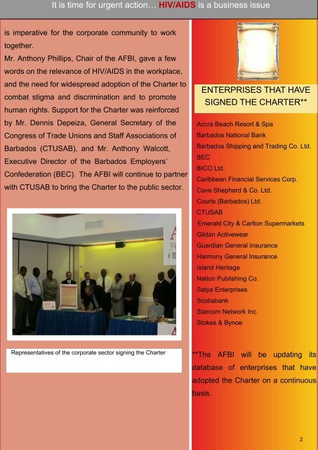 AFBI Newsletter Final - Barbados Small Business Association