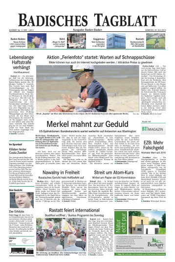 Merkel mahnt zur Geduld - Badisches Tagblatt