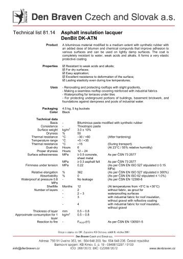 Technical Data Sheet - Den Braven