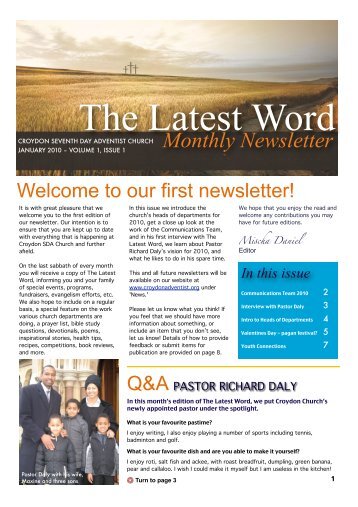 Jan Newsletter - Final - Croydon Seventh-Day Adventist Church