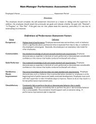 Non-Manager Performance Assessment Form Definitions of ...