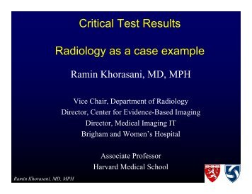 Critical Test Results Radiology as a case example - Safetyleaders.org