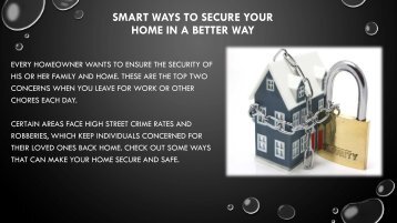 Smart Ways to Secure Your Home in a Better Way