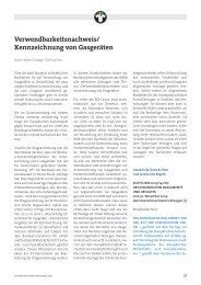 Verwenbarkeitsmachweis / Kennzeichnung von GasgerÃ¤ten