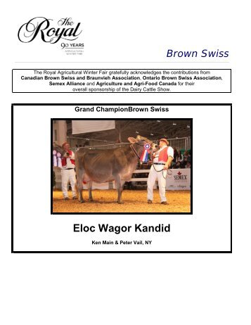 Eloc Wagor Kandid - Canadian Brown Swiss & Braunvieh Association
