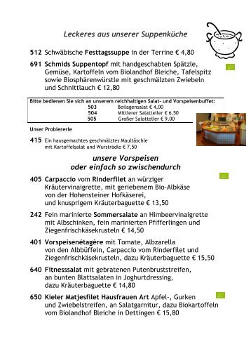 die Speisekarte zum Download als PDF-Datei - Hotel Graf Eberhard