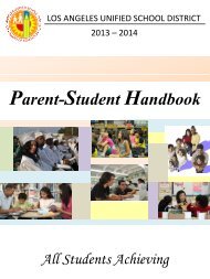 Parent-Student Handbook - Los Angeles Unified School District