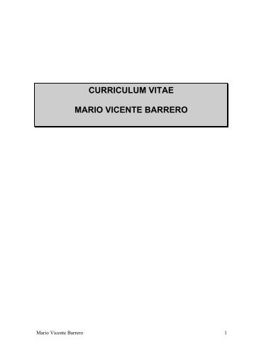 curriculum vitae mario vicente barrero - Universidad de Las Palmas ...