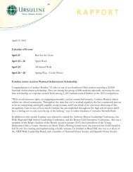 Rapport April 19, 2013 - Ursuline Academy