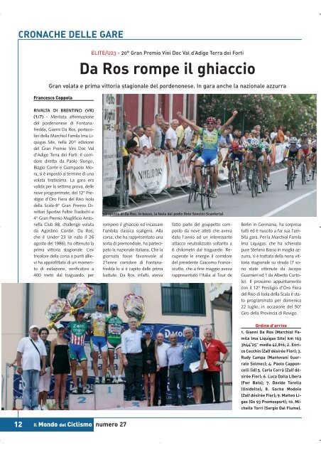 cronache delle gare - Federazione Ciclistica Italiana