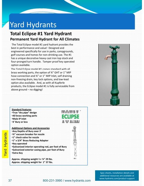 Y d H d t Yard Hydrants - Midwest Water Group