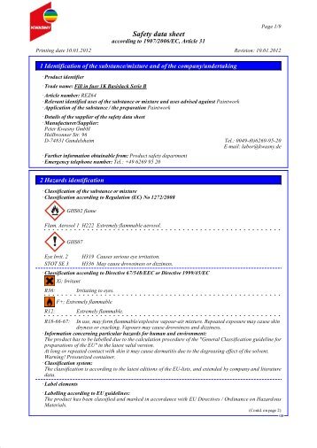 Safety data sheet - Peter Kwasny GmbH