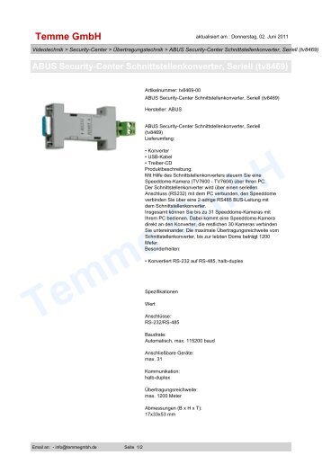 ABUS Security-Center Schnittstellenkonverter, Seriell (tv8469)