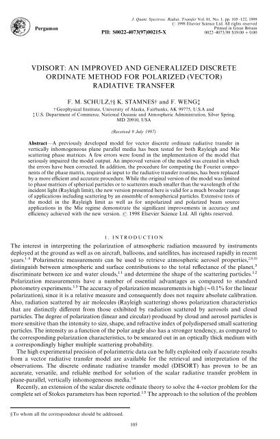 vdisort - Division of Geological and Planetary Sciences