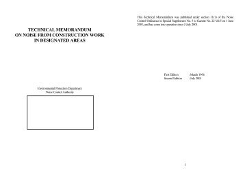 technical memorandum on noise from construction work in ...