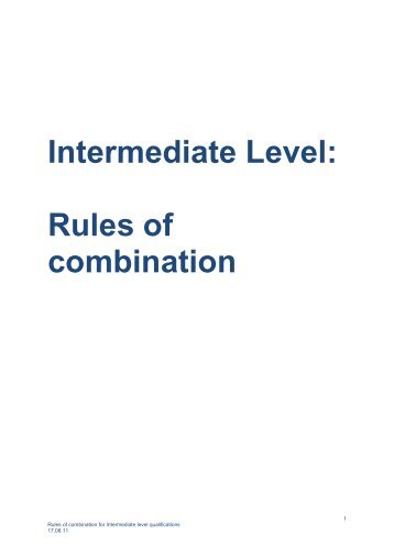 Intermediate Level: Rules of combination - CIPD