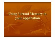 Using Virtual Memory in your application