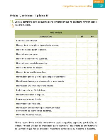 competencia comunicativa Unidad 1, actividad 11, pÃ¡gina 11