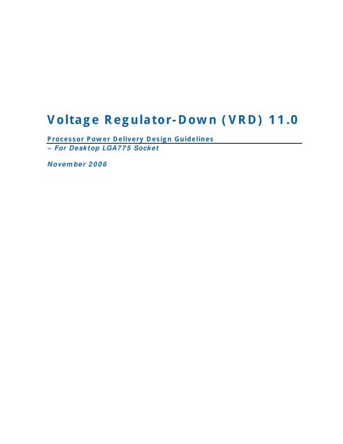 Voltage Regulator-Down (VRD) 11.0 Processor Power ... - Intel