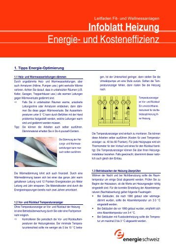 Infoblatt Heizung Energie- und Kosteneffizienz - Hotelpower