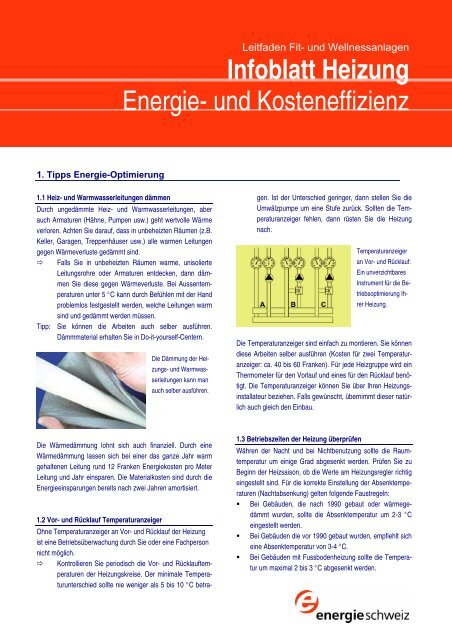 Infoblatt Heizung Energie- und Kosteneffizienz - Hotelpower