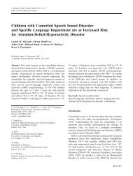 Children with Comorbid Speech Sound Disorder and Specific ...