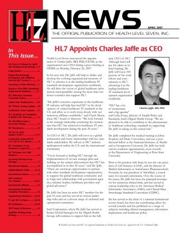 HL7 Appoints Charles Jaffe as CEO