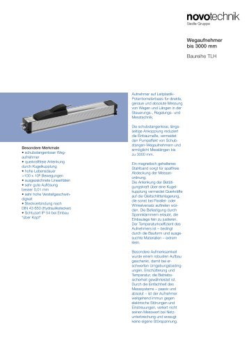 Wegaufnehmer bis 3000 mm Baureihe TLH - Novotechnik