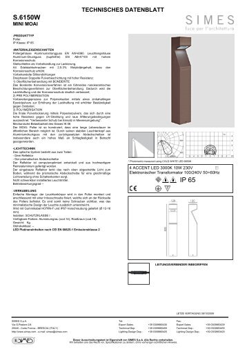 S.6150W IP 65 - SIMES SpA