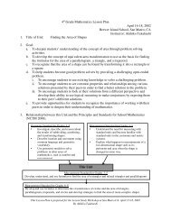 4th Grade mathematics Lesson Plan - Lesson Study Group at Mills ...