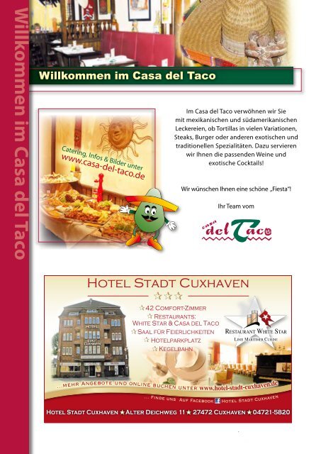 Speisekarte Casa del Taco - Hotel Stadt Cuxhaven