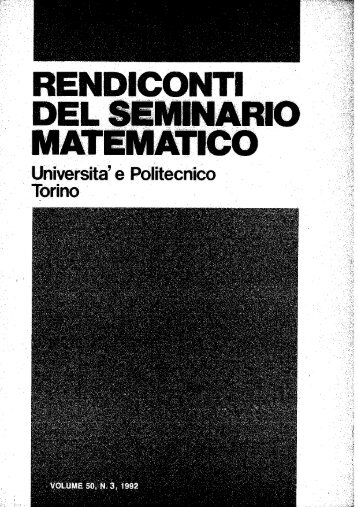 Vol. 50 No. 3 (1992) - Seminario Matematico