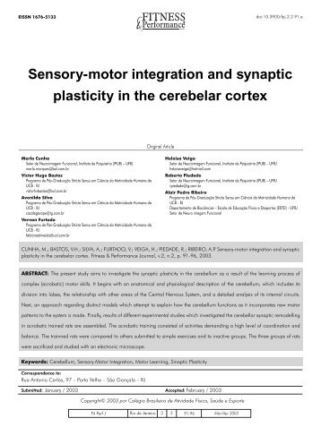 Sensory-motor integration and synaptic plasticity in the cerebelar ...